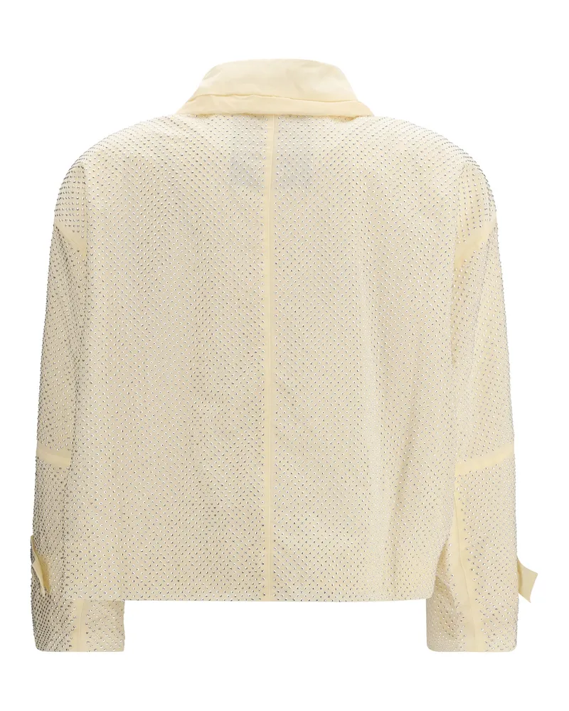 Pinko Women's Babette Jacket Bianco Cigno Polyester Beige