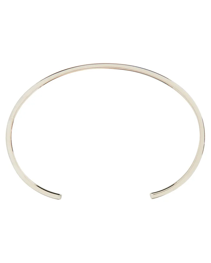 Maison Margiela Rigid Architectural Brass Bracelet — Silver Silver