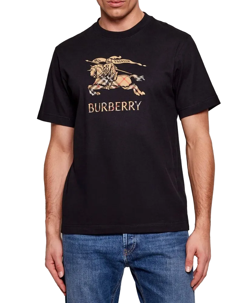 Burberry Logo-Embroidered T-Shirt — Black Black