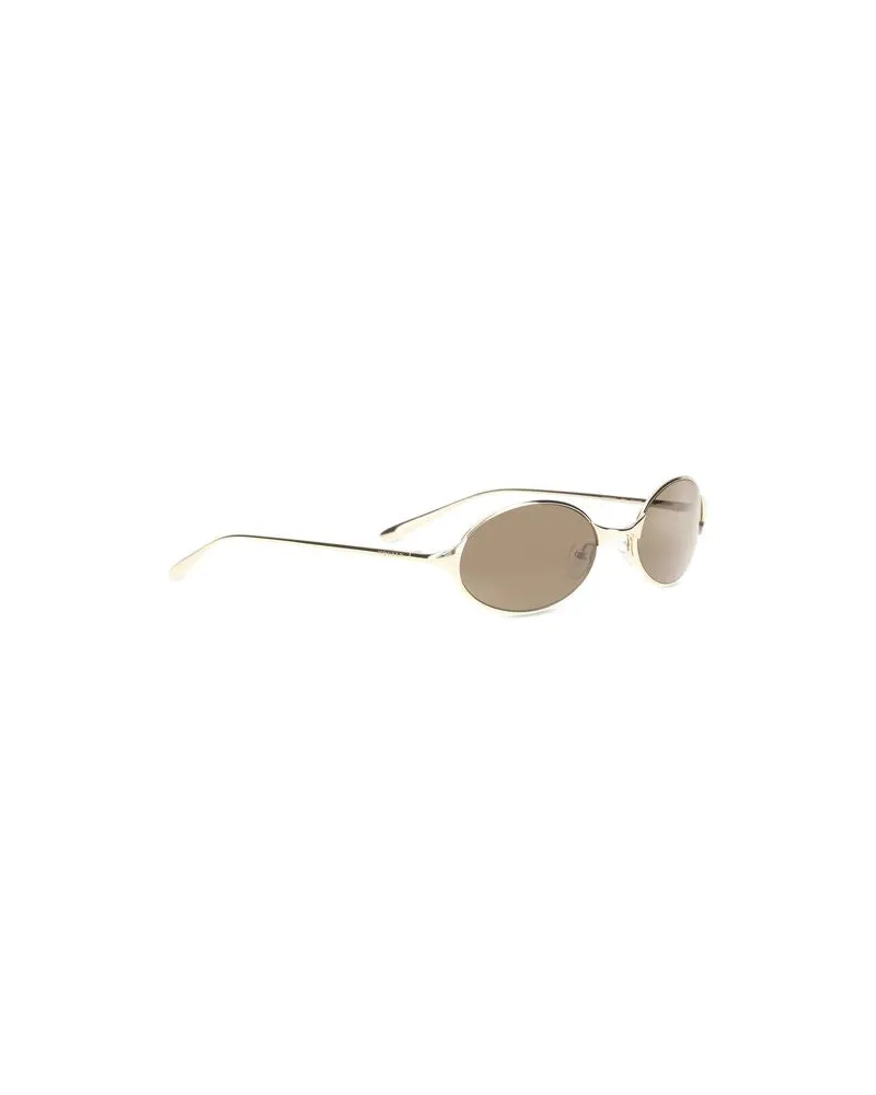 Alexander McQueen Women's Gold Metal Sunglasses Gold