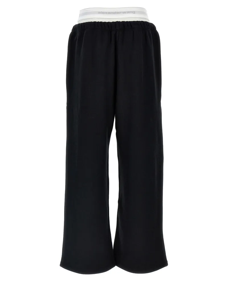 Alexander Wang Wide-Leg Cotton Joggers — Black Black