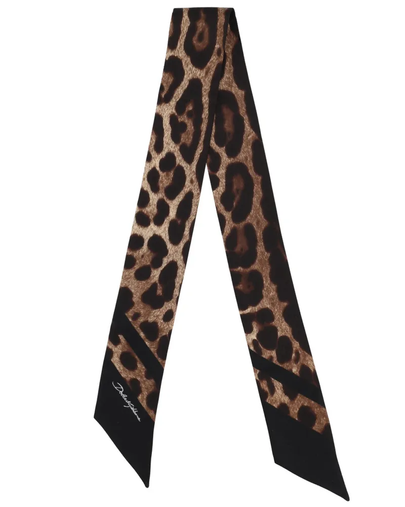 Dolce & Gabbana Silk Bandeau Scarf — Brown Brown