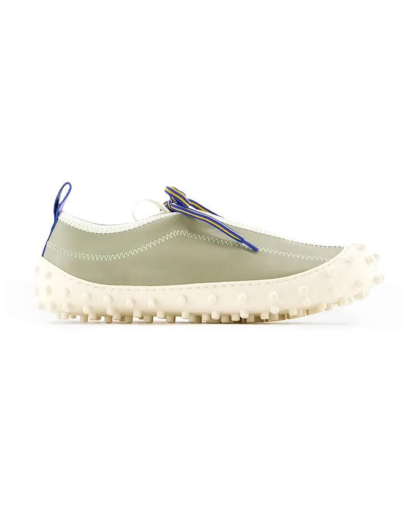 SUNNEI Men's 1000chiodi Sneakers Leather Khaki Calfskin Shoes White