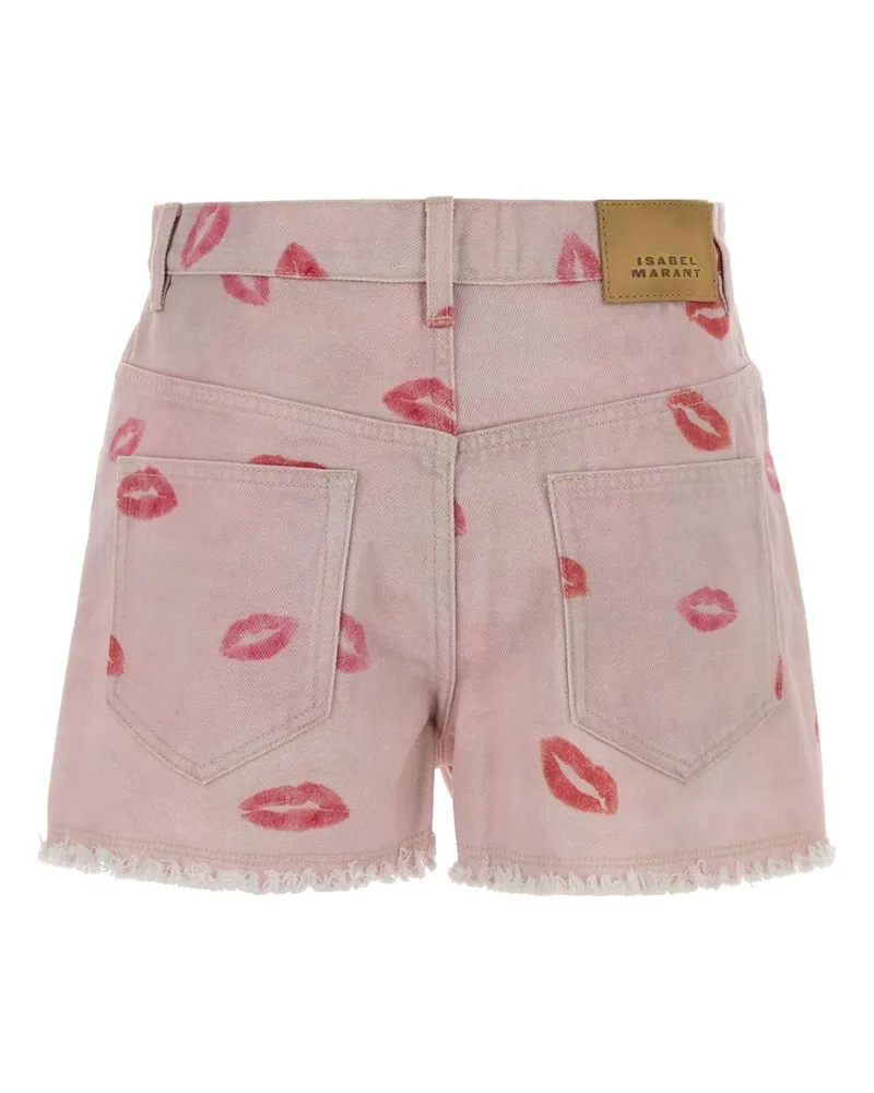 Étoile Isabel Marant Women's Printed Denim Lesia Shorts Pink Exterior: Cotton Pink