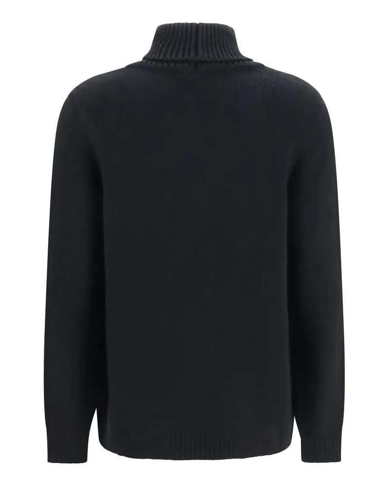 Ella Women High Neck Sweater Nero Kashmir-Capra Hircus Kashmir/capra Black