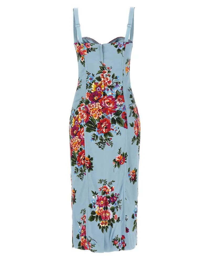 Dolce & Gabbana Women's Blue Viscose Midi Dress Blue