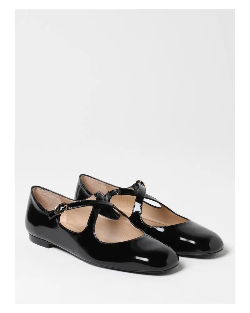 Stuart Weitzman Women's Black Patent Leather Ballet Flats Black