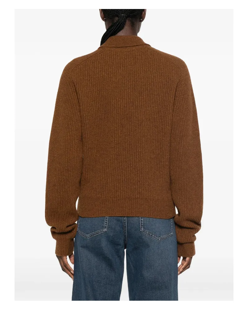 Petar Petrov Ribbed Wool-Cashmere Blend Sweater — Brown Brown