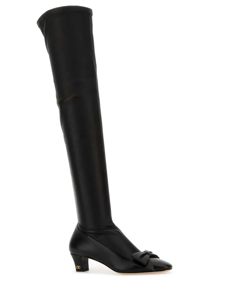 Valentino Garavani Women's Black Leather Boots Nero Stivali Black