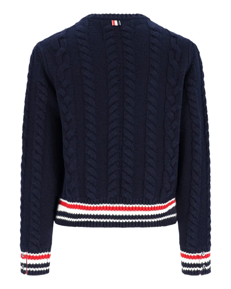 Thom Browne Men's Sweaters Blue Virgin Wool Navy