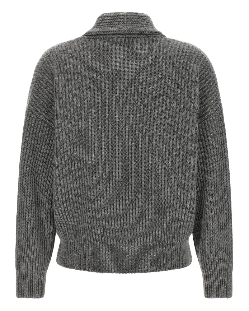 Brunello Cucinelli Women's Gray Cashmere Cardigan Clothing Gray