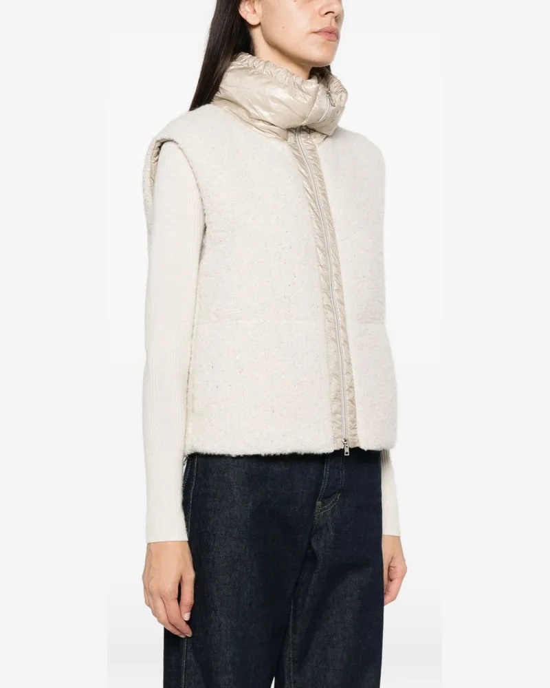 Herno Wool-Blend Sleeveless Vest — Beige Beige