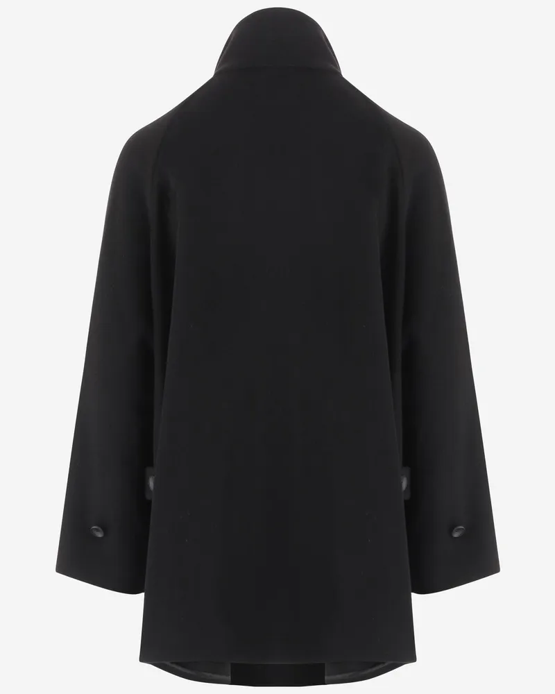 Tagliatore Women's Cape Leila Black Wool Capes Jacket Black