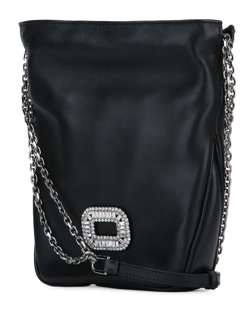 Roger Vivier Women's Pilgrim Pocket Crossbody Bag Black Leather Black