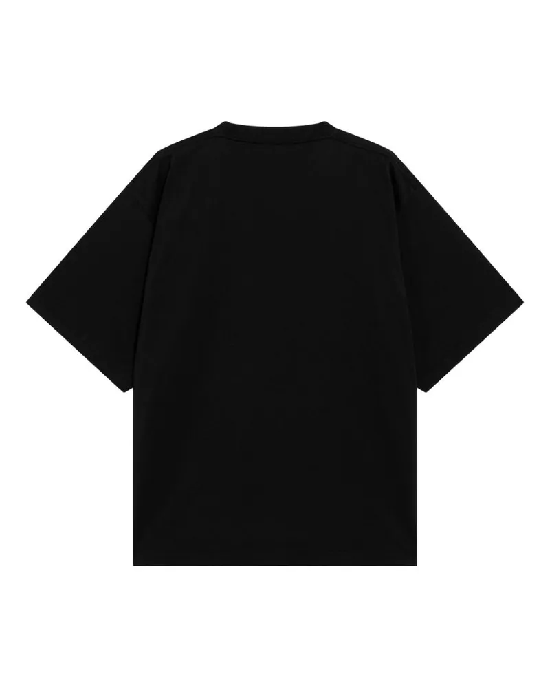 Balenciaga Printed Cotton T-shirt — Black Black