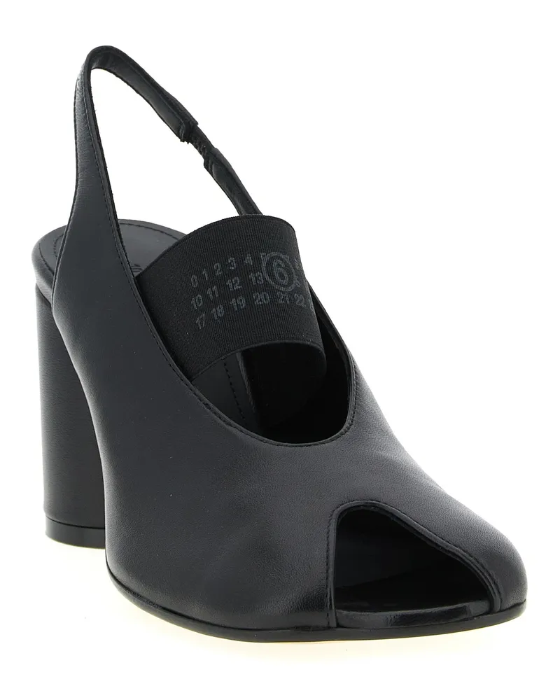 Maison Margiela Women's Black Lamb Leather Mid Heel Pumps Black