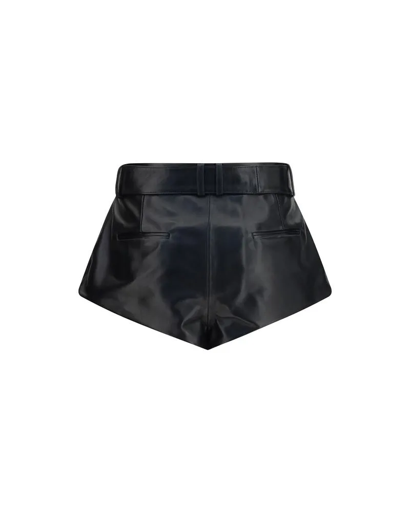 Magda Butrym Women's Black Lambskin Bermuda Shorts Black