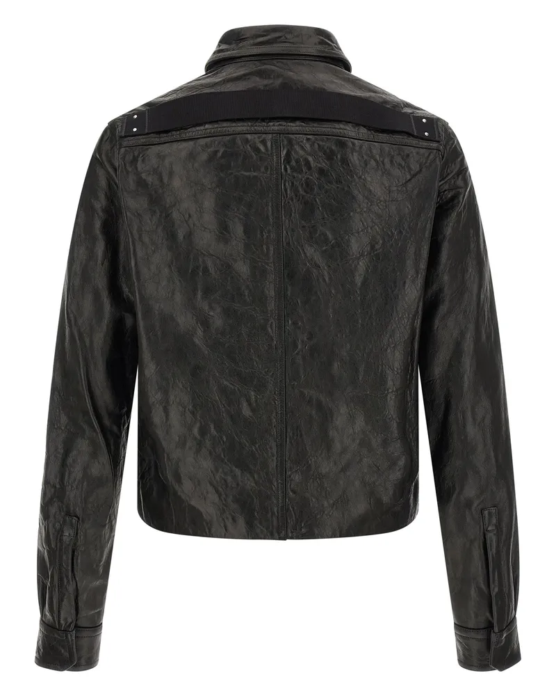 Rick Owens Men's Black Lamb Leather Jacket Clothing Black