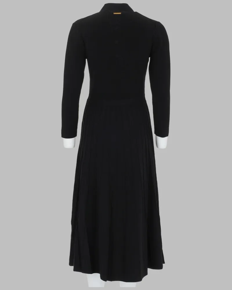 Michael Kors Stretch Polo Knit Dress — Black Black