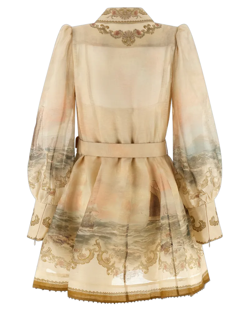 Zimmermann Women's Beige Linen Short Dress Beige