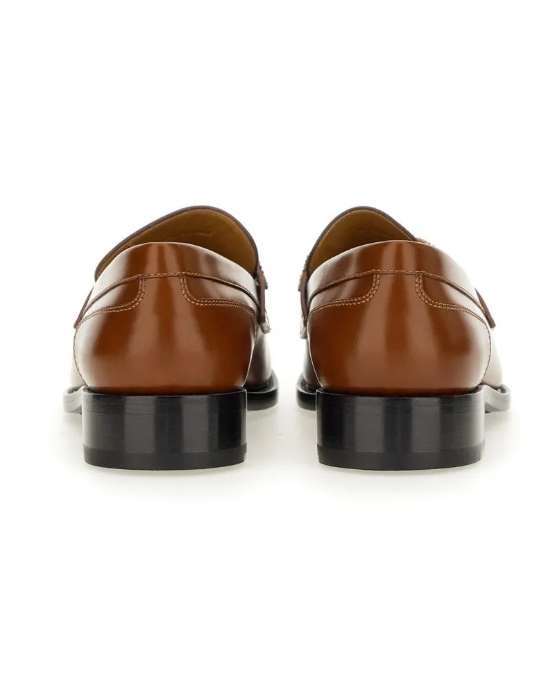 René Caovilla Leather Loafer — Beige Beige