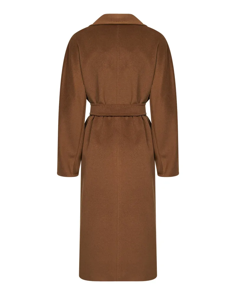 Max Mara Double-Breasted Wool-Cashmere Coat — Brown Brown