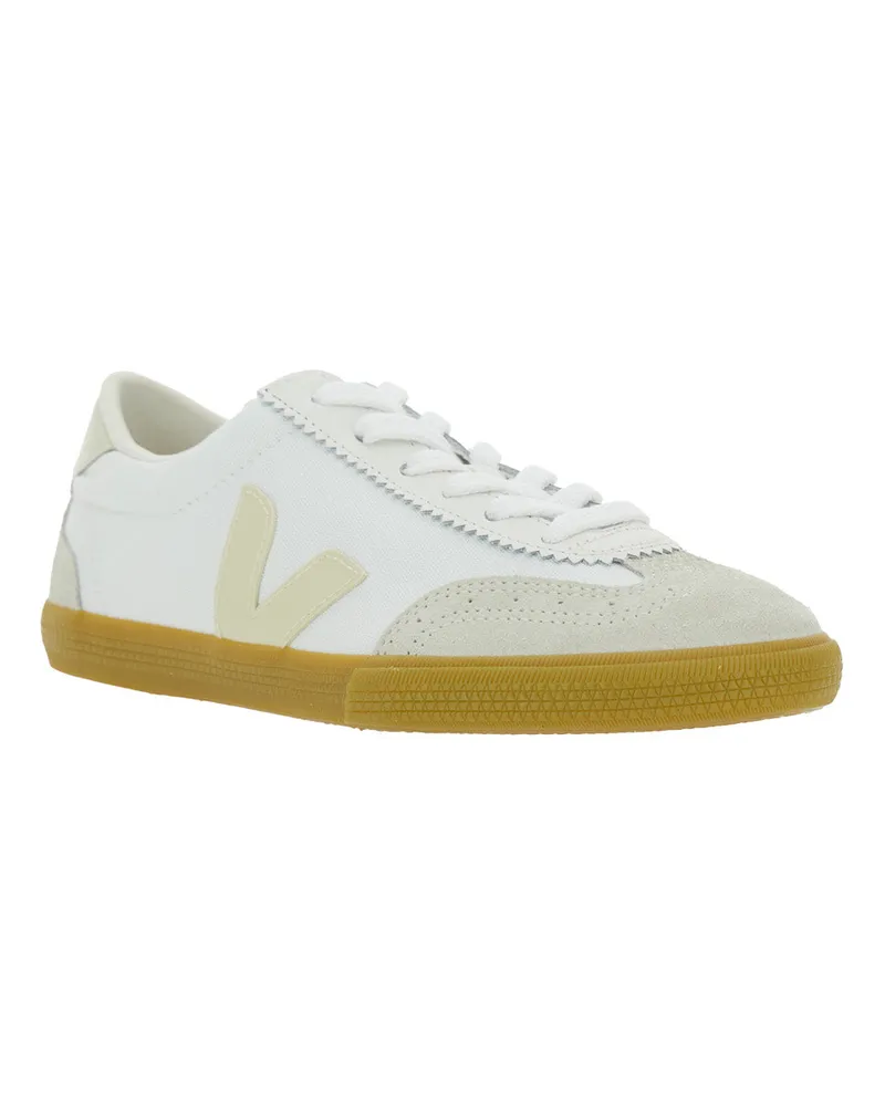 VEJA Unisex Sneakers Volley Low Top White Canvas Trainers White