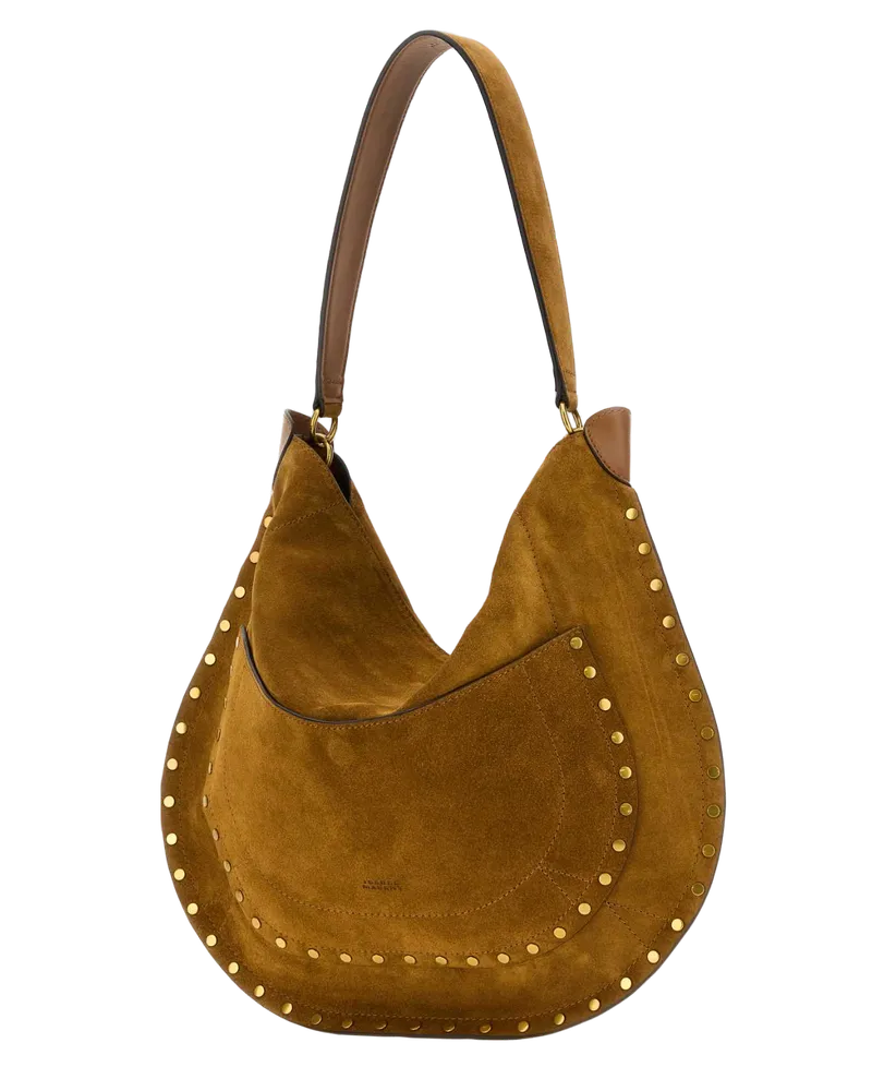 Isabel Marant Women's Camel Suede Hobo Pocket Shopping Bag Cognac Borse A Tracolla Brown
