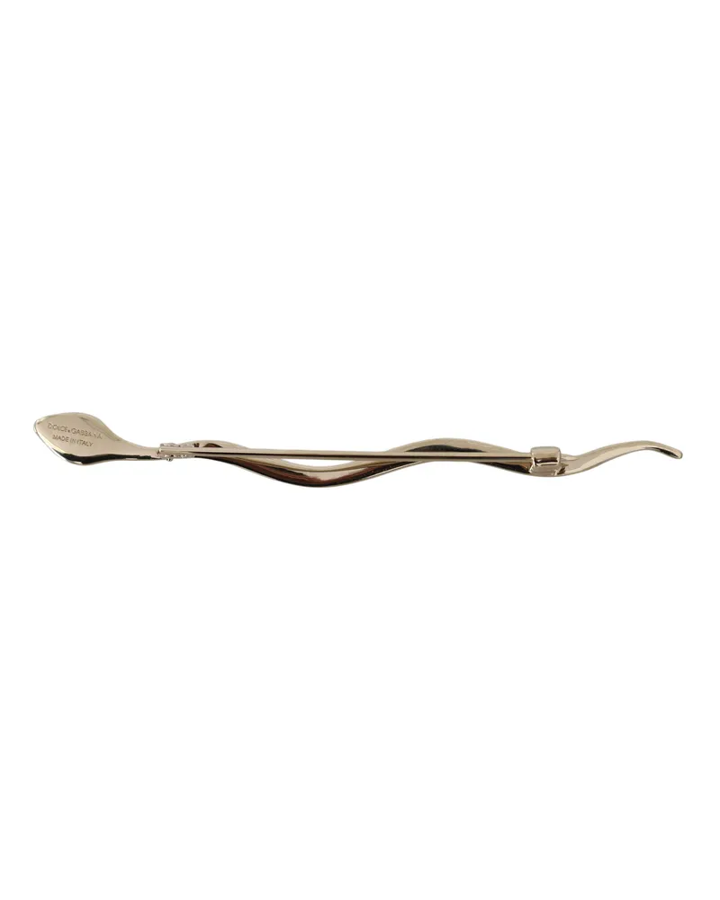Dolce & Gabbana Women's Silver Brass Crystal Spilla Serpente Brooch Pin Accessory Silver