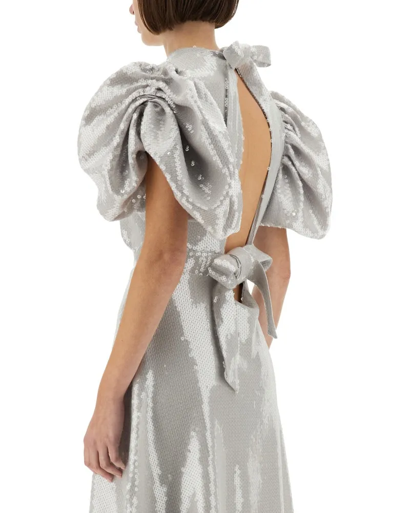 ROTATE Birger Christensen Sequin-Embellished Midi Dress — Gray Gray
