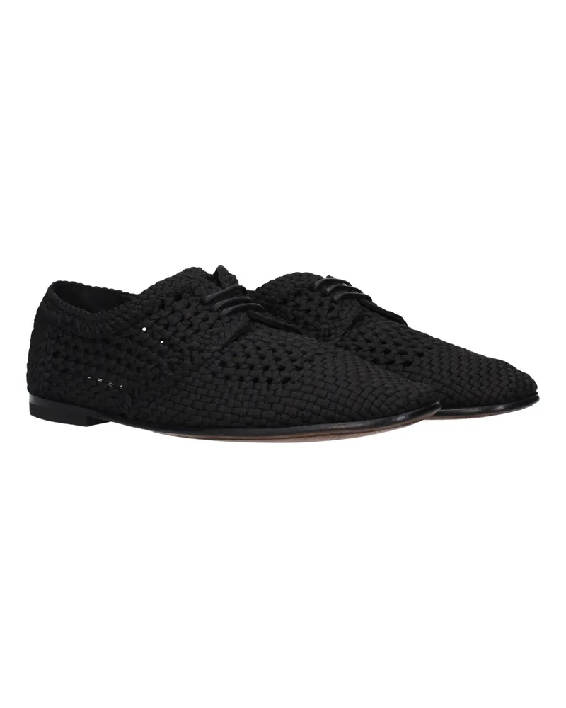 Dolce & Gabbana Men's Black Fabric Oxfords And Derbies Shoe Black