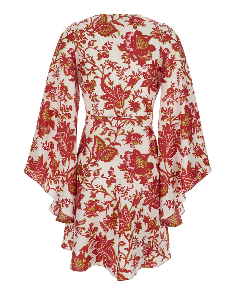 Etro Women's Short Silk Dress Multicolour Red