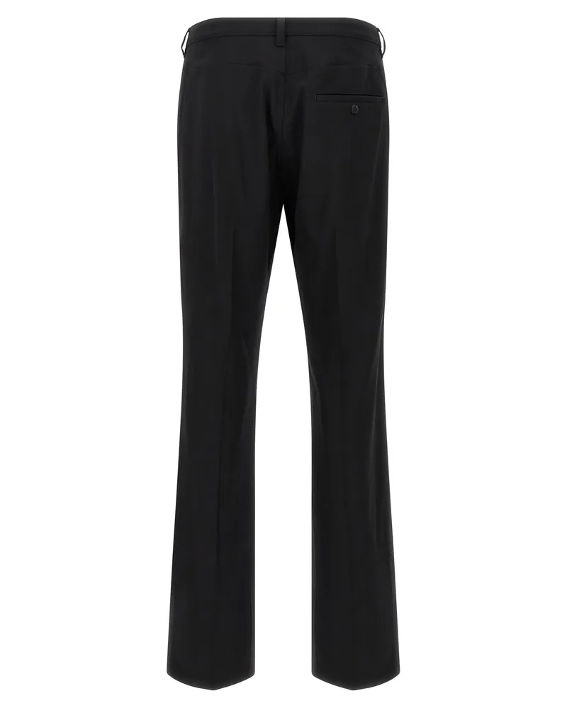 Balenciaga Stretch Wool Twill Trousers — Black Black