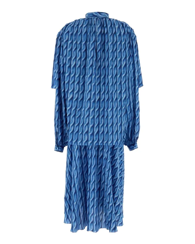 Balenciaga Women's Printed Polyester Dress Blue Exterior: Abiti Blue