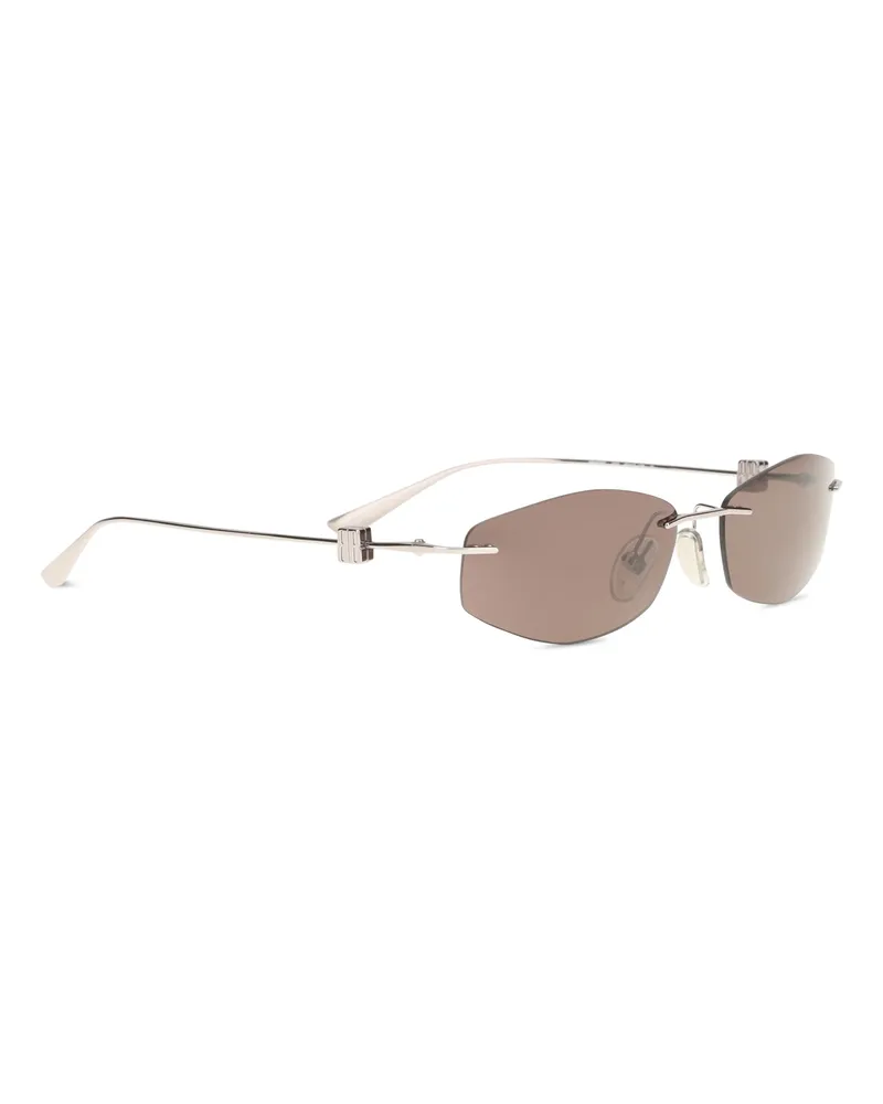 Balenciaga A000UXT0005 Geometric Oval Sunglasses — Beige Beige