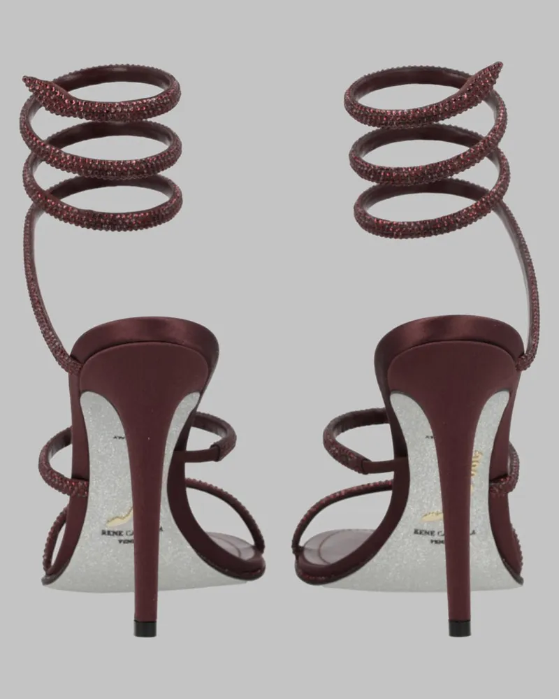 René Caovilla Cleo Heeled Sandal — Brown Brown