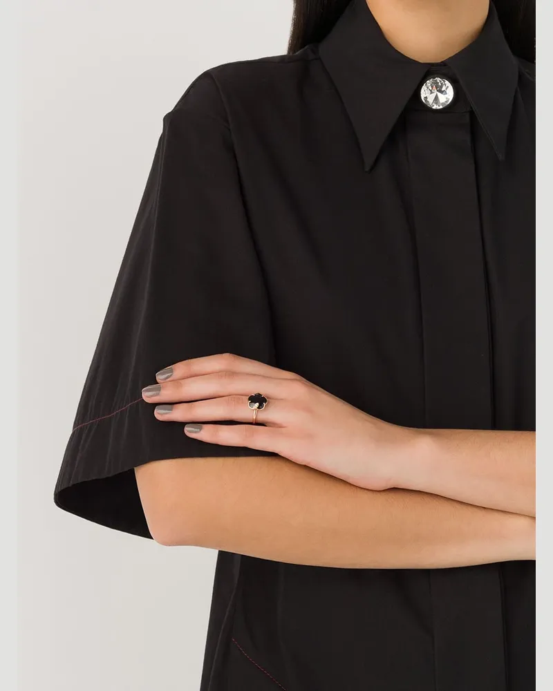 Pasquale Bruni Women's 18kt Rose Gold Petit Joli Onyx And Diamond Ring Continuity Black