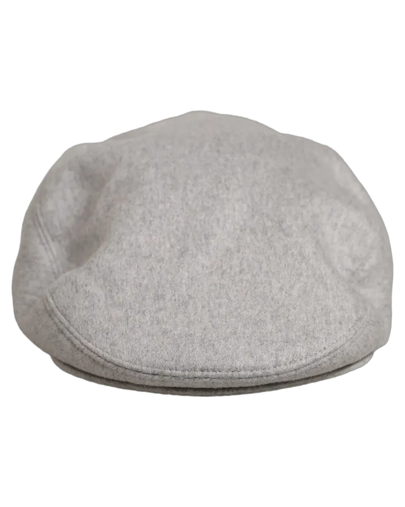 Dolce & Gabbana Men Light Grey Cashmere Newsboy Cabbie Cap Hat Gray
