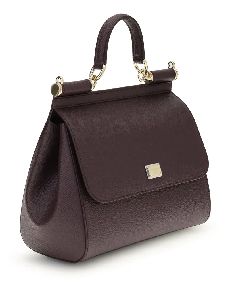 Dolce & Gabbana Women's My Sicily Handbag Mosto Calf Leather Bos Taurus Handbags Hand Bags Brown