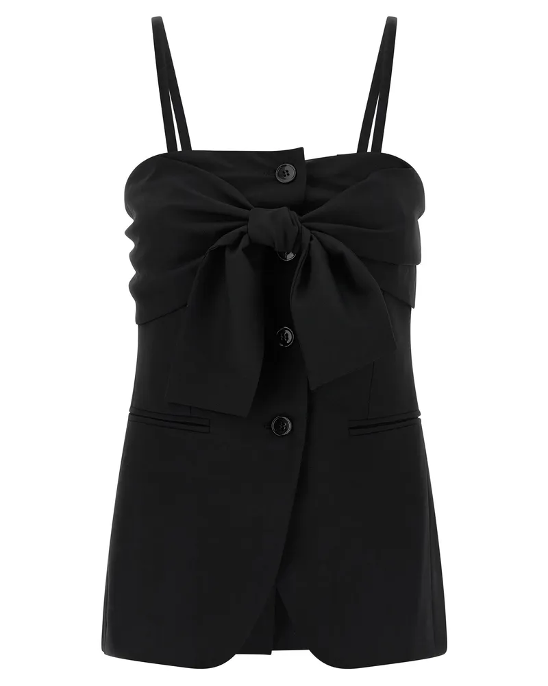 Max Mara Women's Black Virgin Wool Tank Tops Black