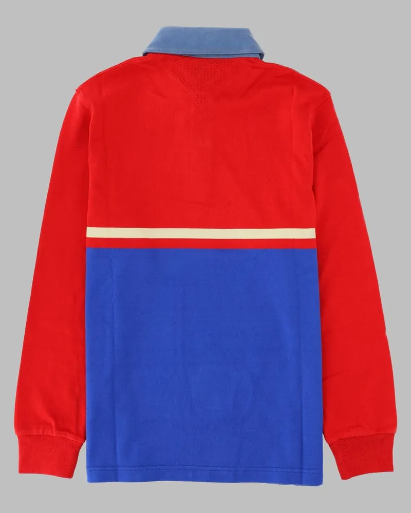 J.W.Anderson Colorblock Cotton Polo Shirt — Red Red