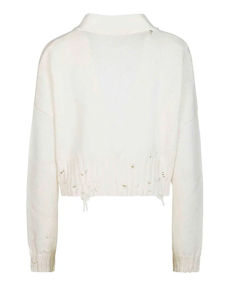 Marni Women's Cardigan Lily White Cotton Knit Cardigans Sweater White
