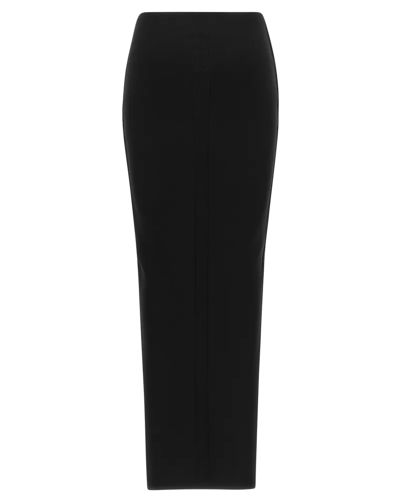 Rick Owens Front-Slit Knit Skirt — Black Black
