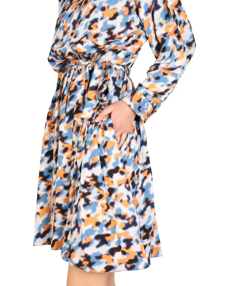 Kenzo Blurred Flowers Print Viscose Dress — Multicolor Multicolor