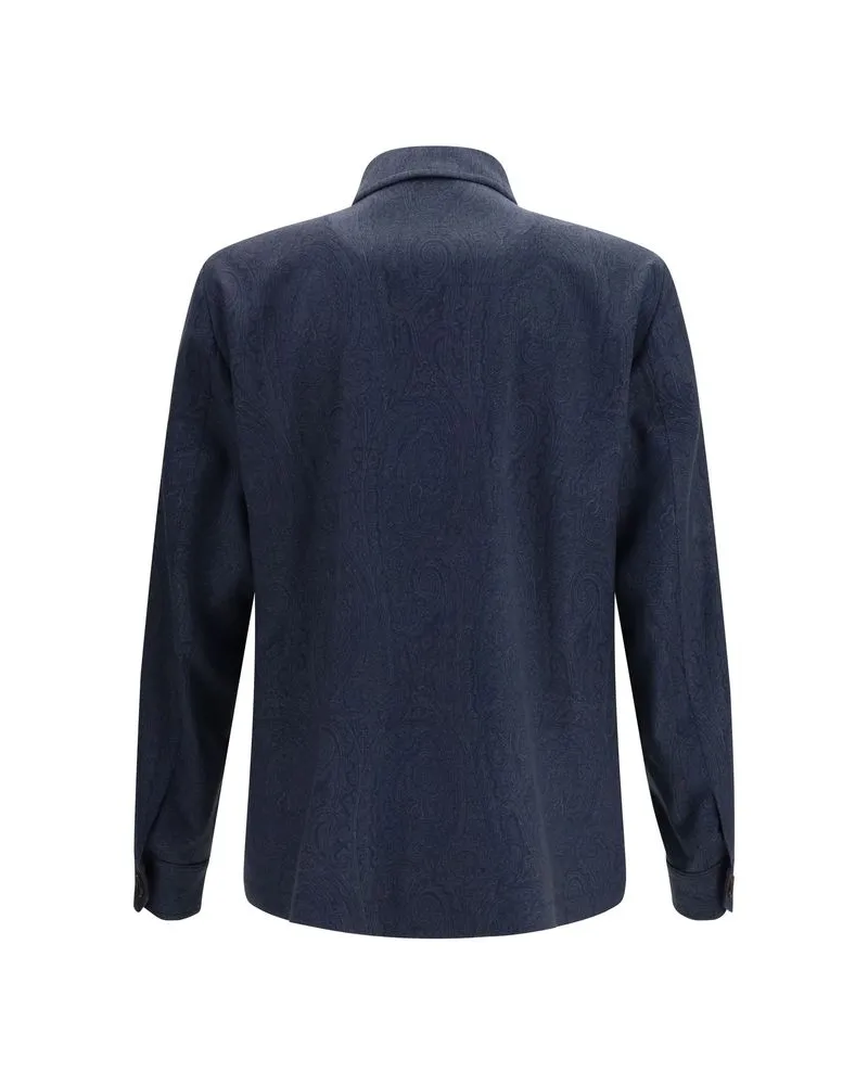 Etro Men's Blue Wool Oves Aries Jacket Clothing Navy