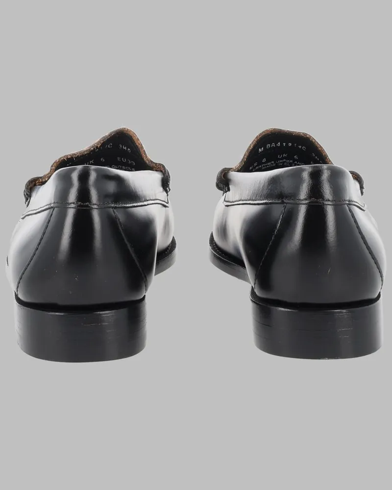 G.H. Bass & Co. Leopard-Print Calf Leather Loafer — Black Black