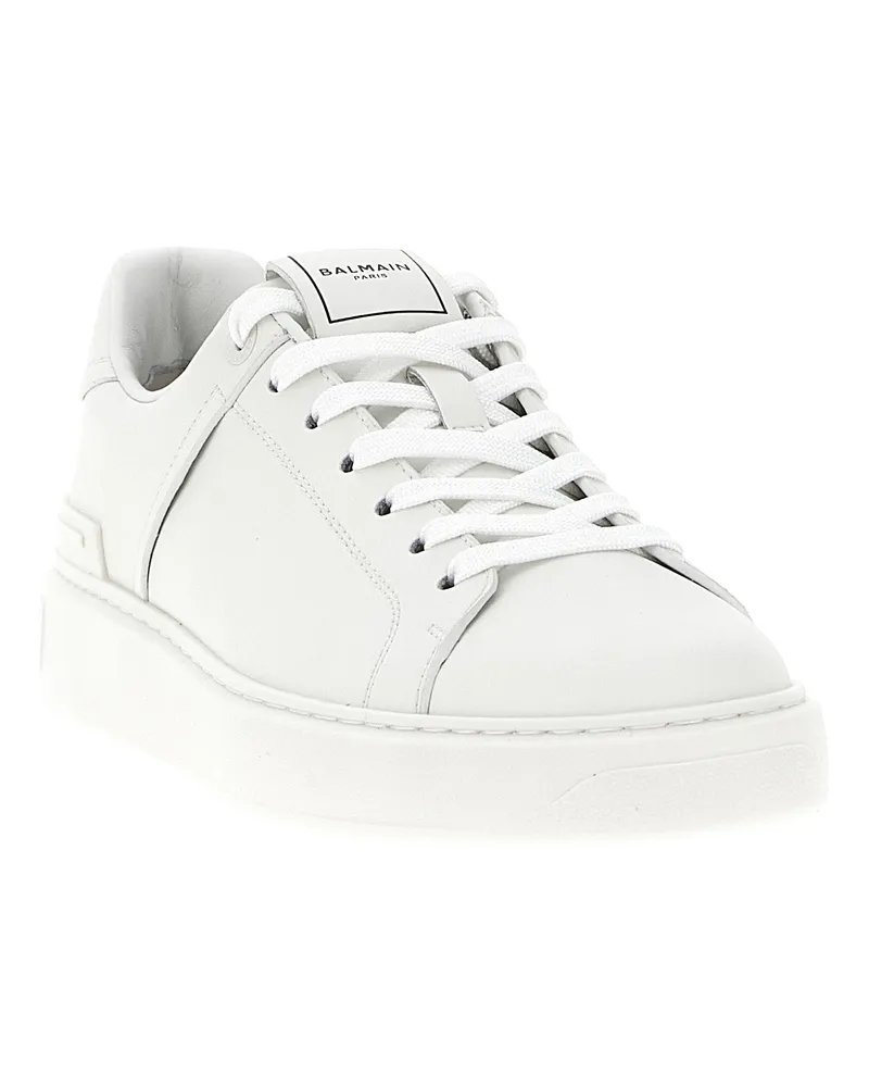 Balmain Women's White Calfskin Low Top Sneakers White