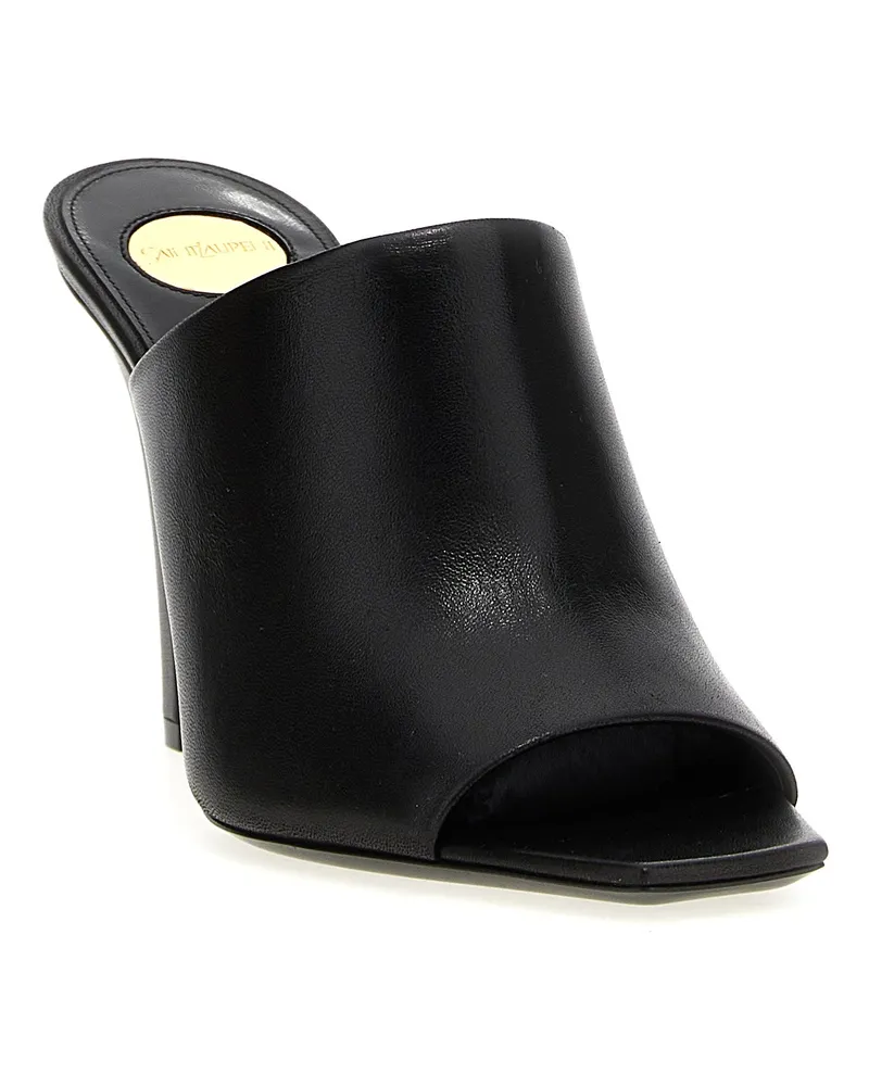 Saint Laurent Women's Black Leather Stiletto Heel Sandals Black