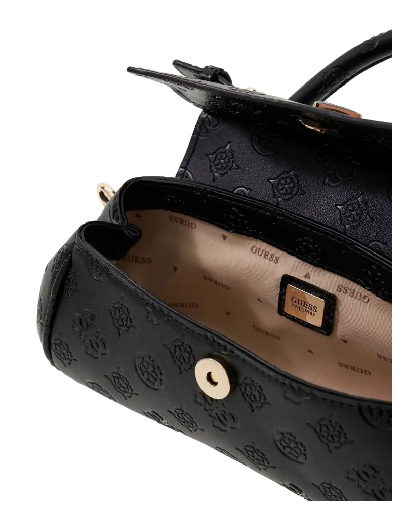Guess Women's Handbag Black Logo Polyurethane Bags - Handbags Black