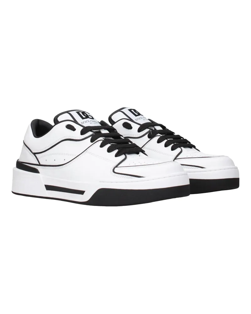 Dolce & Gabbana Men's White Leather Sneakers White